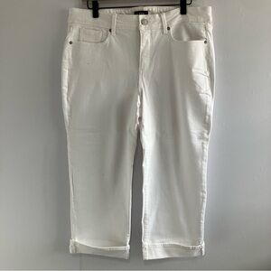 NYDJ White Marilyn Straight White Jeans Size 12